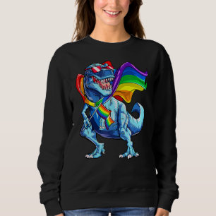 Sudadera Bandera arcoiris de los dinosaurios T Rex Lgbt Org