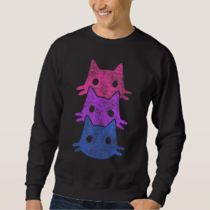 Sudadera Bandera Arcoiris Del Gato De Apoyo Bisexual Del Or