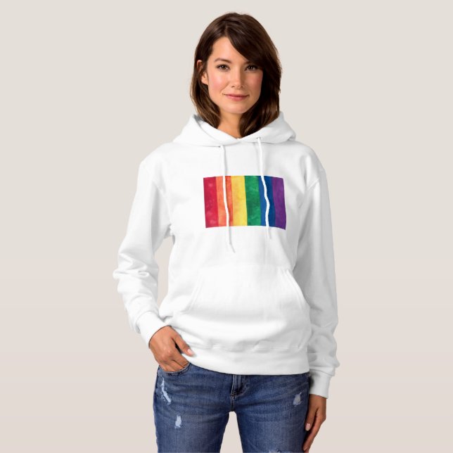 Sudadera Bandera arcoiris del orgullo gay (Anverso completo)