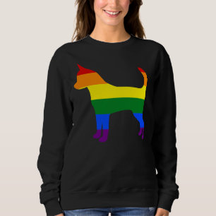 Sudadera Bandera arcoiris del perro del orgullo gay Chihuah