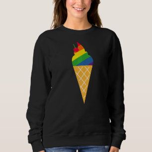 Sudadera Bandera Arcoiris Hielo Crema Cone Orgullo Gay Lgbt