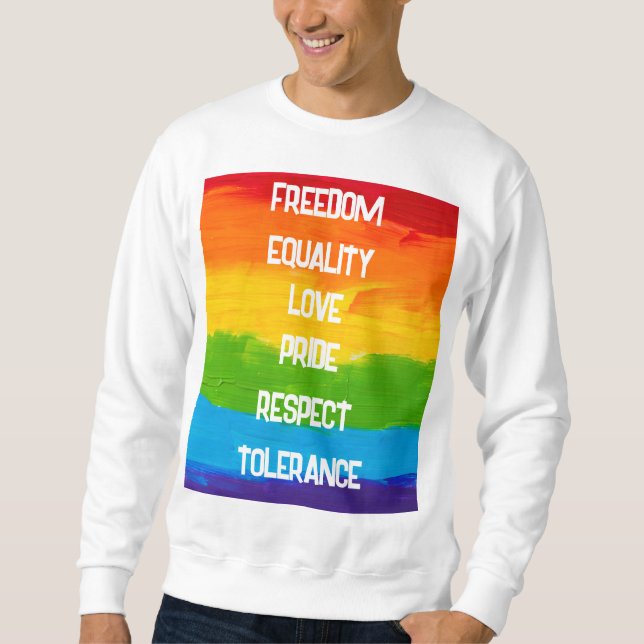 Sudadera Bandera arcoiris lesbianas gay LGBT (Anverso)