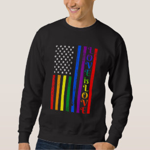 Sudadera Bandera arcoiris norteamericana orgullo gay LGBT e
