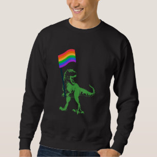 Sudadera Bandera Arcoiris T Rex Lgbtq Orgullo Lgbt Gay Tran