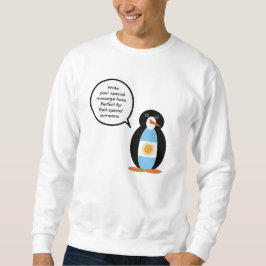 Sudadera Bandera Argentina Pinguino Hablador Personalizado