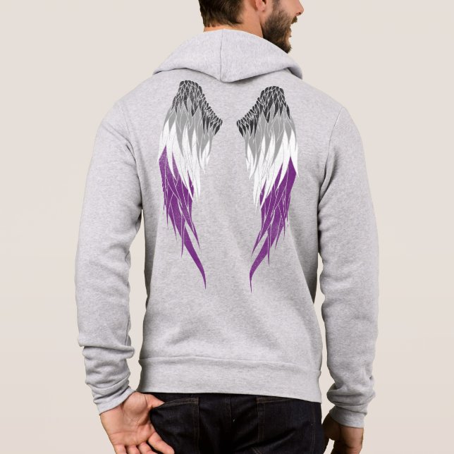 Sudadera Bandera asexual - Ángel Alas (Reverso)