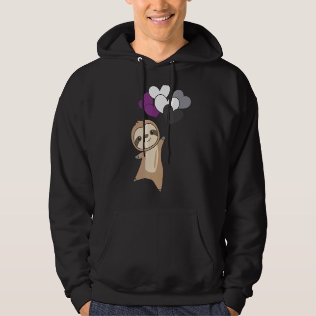 Sudadera Bandera asexual Orgullo Lgbtq Globo Corazón A Slot (Anverso)