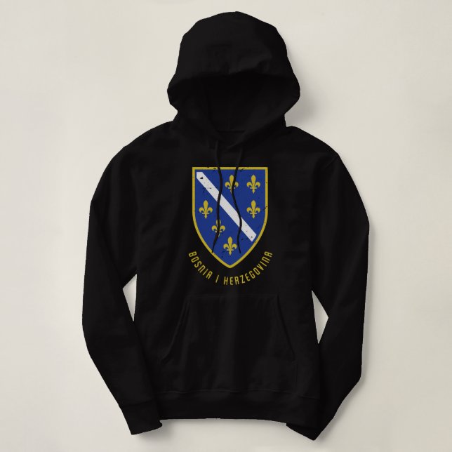Sudadera Bandera azul de Bosnia Herzigovina Lluvia de regal (Diseño del anverso)