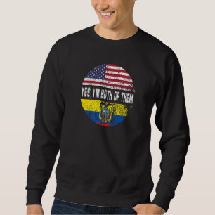 Sudadera Bandera azul Diseño Ecuador y ciudadano estadounid