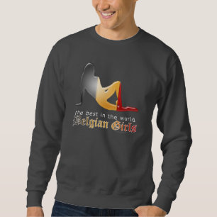 Sudadera Bandera belga de la silueta del chica