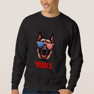 Sudadera Bandera belga de Malinois Merica 4 de julio de Est