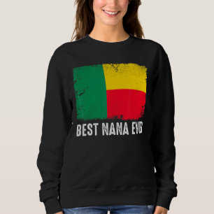 Sudadera Bandera Benín angustiada Mejor Nana Ever Patriótic