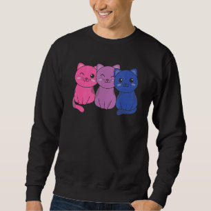 Sudadera Bandera Bi Orgullo Lgbtq Gato Bisexual