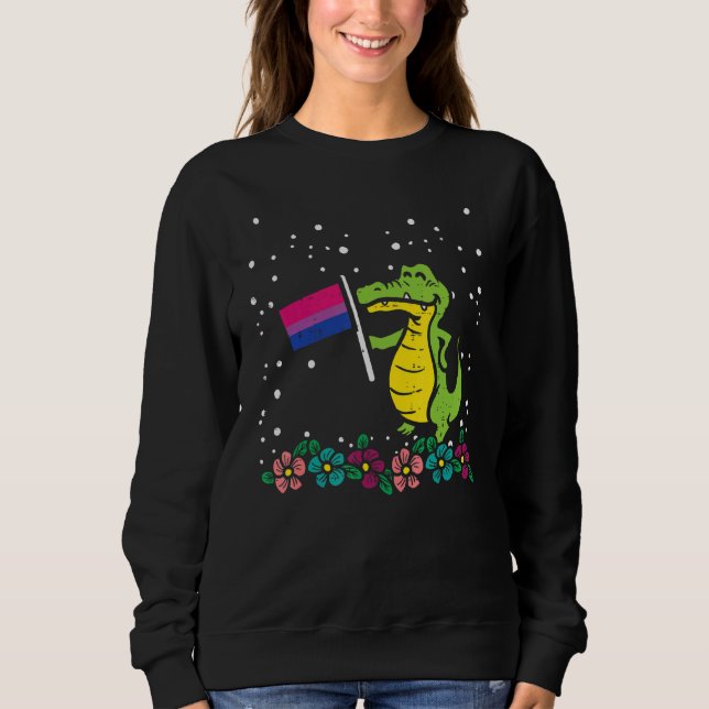 Sudadera Bandera Bisexual Cocodrila Bandera Bi Orgullo Lgbt (Anverso)