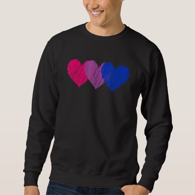 Sudadera Bandera Bisexual Corazón Amor Lgbt Bi Orgullo (Anverso)