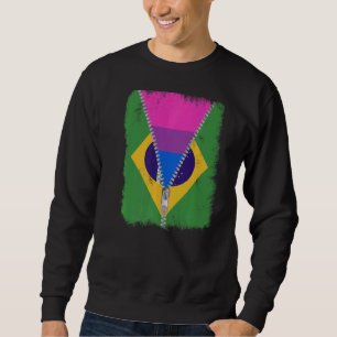 Sudadera Bandera Bisexual De Brasil Zip Orgullo Lgbt Brasil