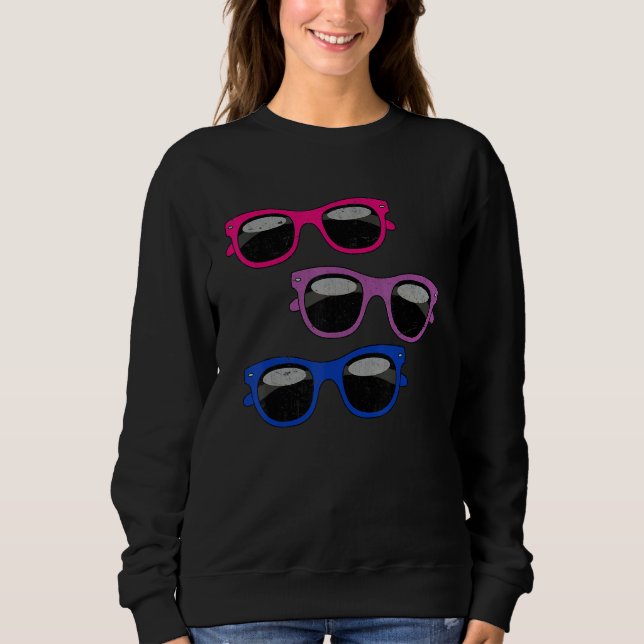 Sudadera Bandera Bisexual Guay Gafas de sol Bi Pride Mes Lg (Anverso)