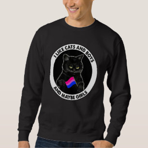 Sudadera Bandera Bisexual Me Gustan Los Gatos Y Los Niños Y