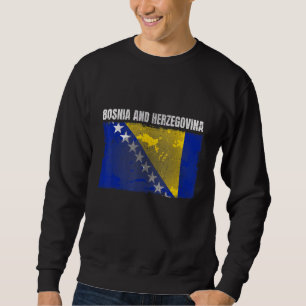 Sudadera Bandera bosnia de Bosnia y Herzegovina angustiada