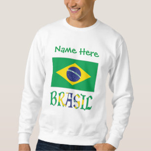 Sudadera Bandera Brasil Personalizado Nombre Brasil