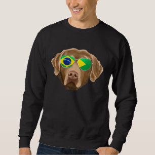 Sudadera Bandera Brasileña Perro Retriever de la Bahía de C