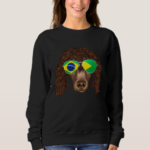 Sudadera Bandera Brasileña Perro Spaniel de Agua Irlandés B