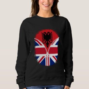 Sudadera Bandera británica albanesa Gran Bretaña Zipper