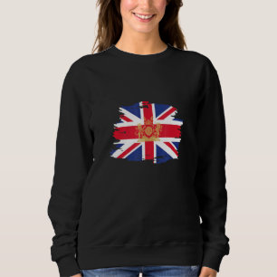 Sudadera Bandera británica Union Jack con escudo real Reino