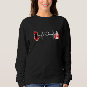 Sudadera Bandera canadiense albanesa del latido cardíaco de