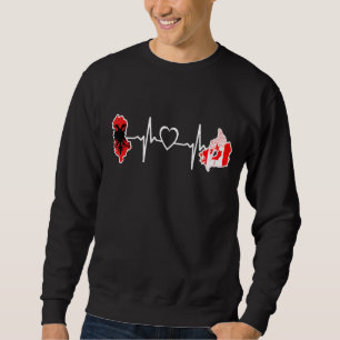 Sudadera Bandera canadiense albanesa del latido cardíaco de