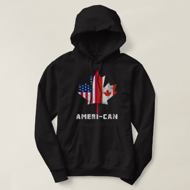 Sudadera Bandera canadiense americana América Canadá Te pat (Diseño del anverso)