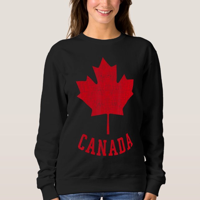 Sudadera Bandera canadiense Canadá Independencia de la hoja (Anverso)