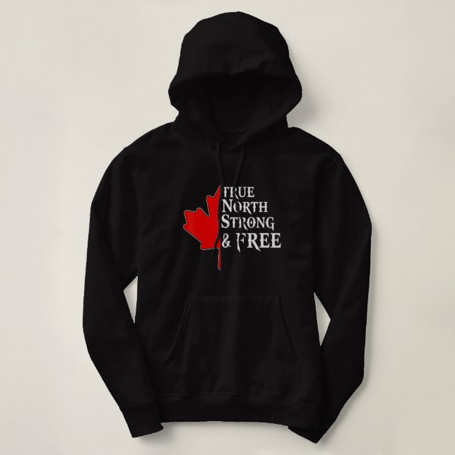 Sudadera Bandera canadiense de hoja de arce libre y fuerte  (Diseño del anverso)