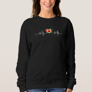 Sudadera Bandera canadiense de latido cardíaco