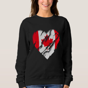Sudadera Bandera canadiense del corazón de Canadá Orgullo c