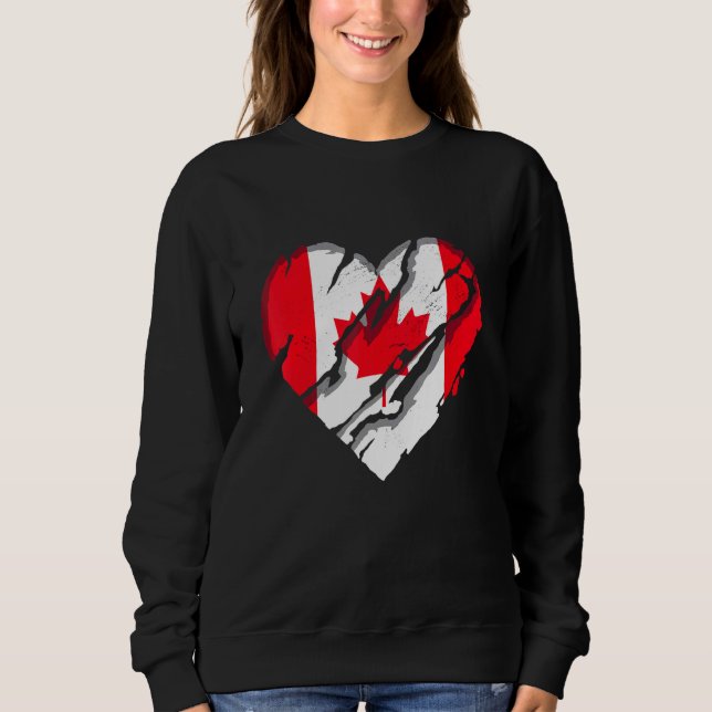 Sudadera Bandera canadiense del corazón de Canadá Orgullo c (Anverso)