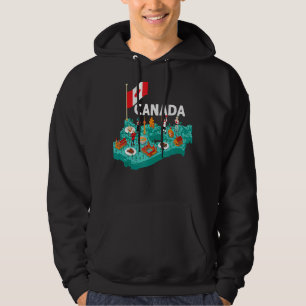 Sudadera Bandera Canadiense Día Conteo nacional de hojas de