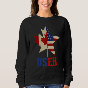 Sudadera Bandera canadiense estadounidense patriótica de ho