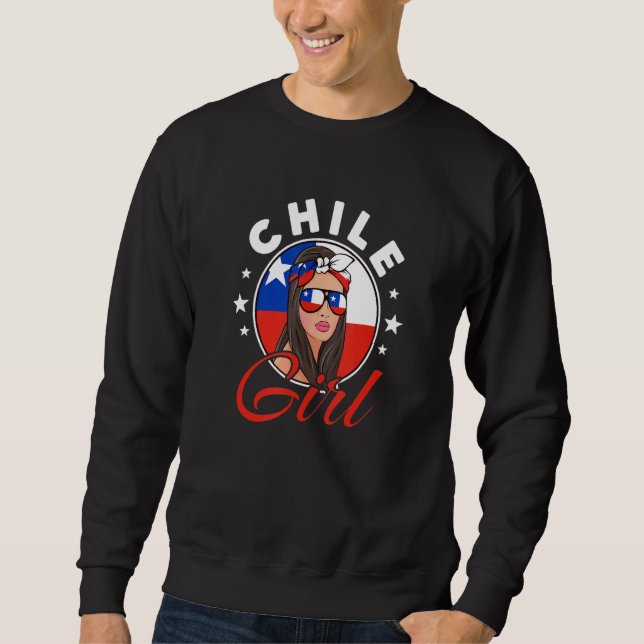 Sudadera Bandera Chica Chilena De Chile (Anverso)