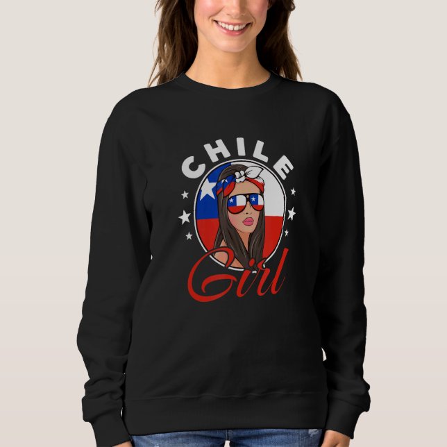 Sudadera Bandera Chica Chilena De Chile (Anverso)