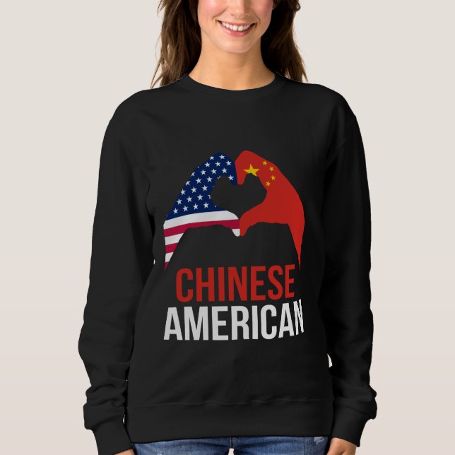 Sudadera Bandera china estadounidense (Anverso)