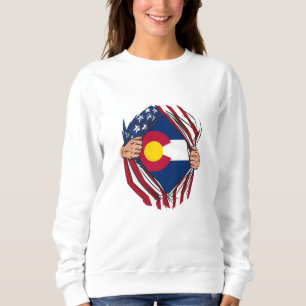 Sudadera Bandera Colorado Americana de Estados Unidos