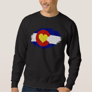 Sudadera Bandera Colorado Corazón Ama Niños Hombres Familia