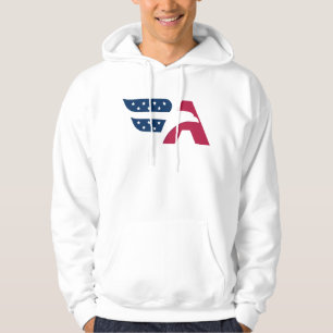 Sudadera Bandera con letra A y águila americana patriótica