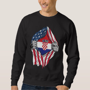 Sudadera Bandera croata de sangre de Croacia dentro de mí