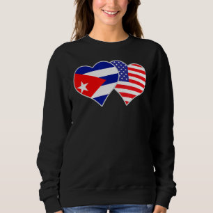 Sudadera Bandera Cubana Americana Corazón Amor Cuba Estados