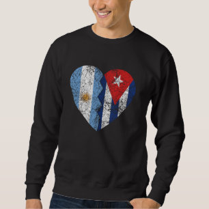 Sudadera Bandera cubana argentina Corazón de bandera argent