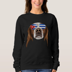 Sudadera Bandera Cubana Irish Red and White Setter Perro Cu