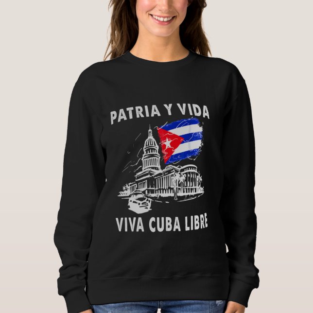 Sudadera Bandera cubana libre y cubana (Anverso)