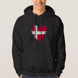 Sudadera Bandera danesa del corazón de Dinamarca Orgullo da